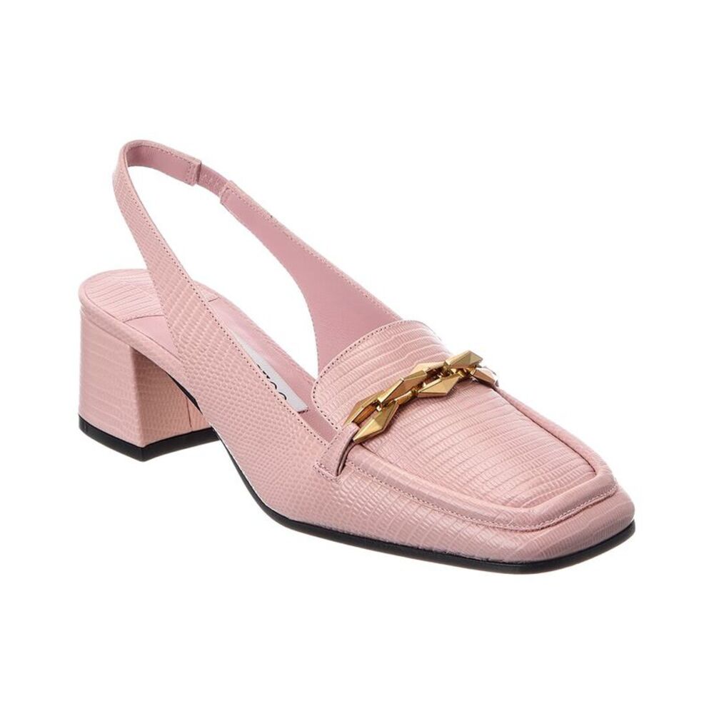 Jimmy Choo Diamond Tilda 45 Lizard-Embossed Leather Slingback Pump, Pink